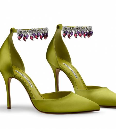Manolo Blahnikand and BVLGARI present one- of- a kind jeweled shoes