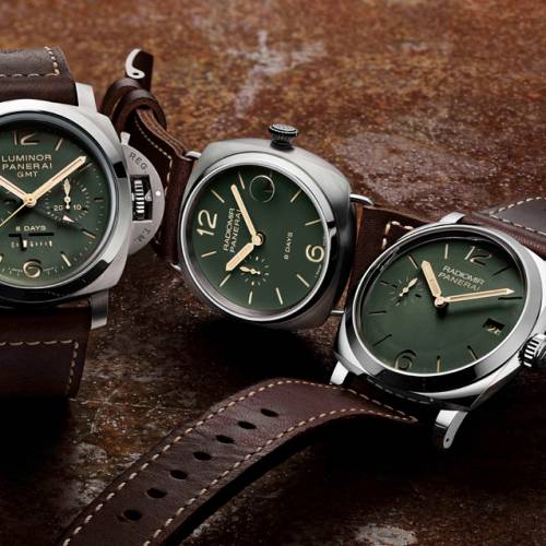 Green dials for 3 Panarai models