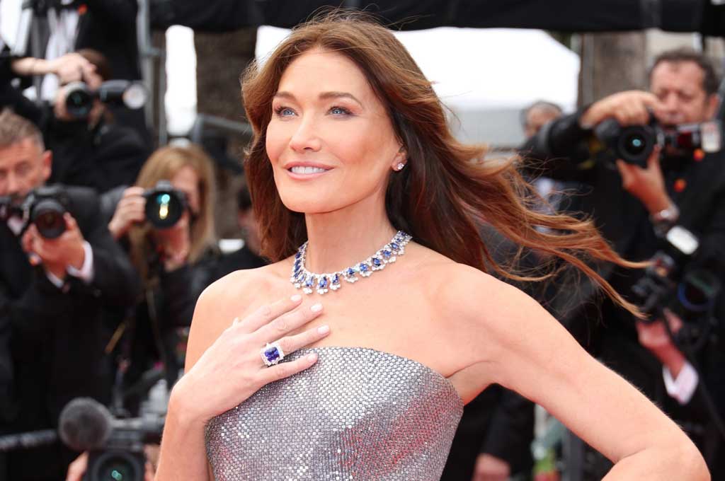 Carla Bruni wears Chopard at the 76th Cannes Film Festival