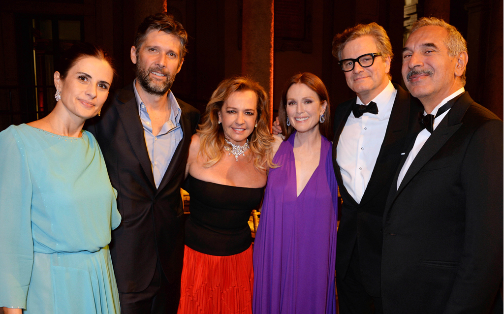 Livia Firth, Bart Freundlich, Caroline Scheufele, Julianne Moore, Colin Firth & Carlo Capasa