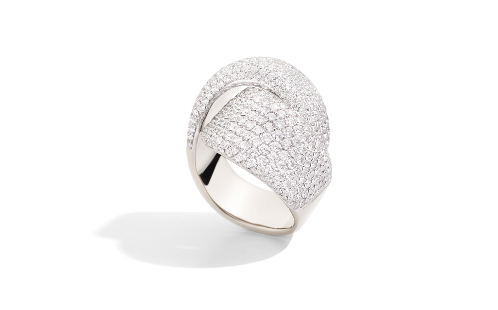 ABBRACCIO ring in white gold and diamonds