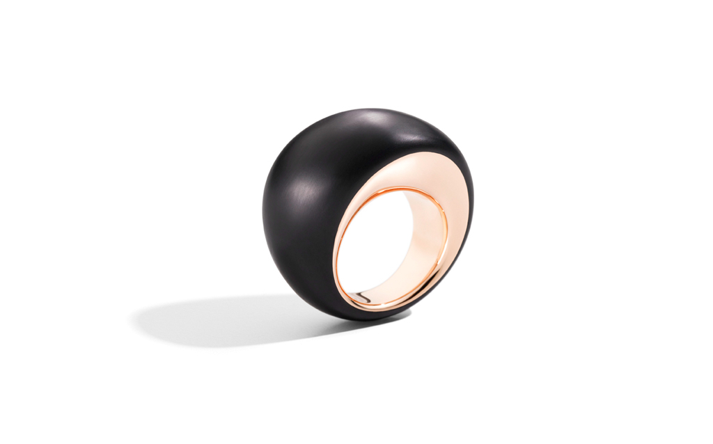 PIROUETTE ring jet rose gold