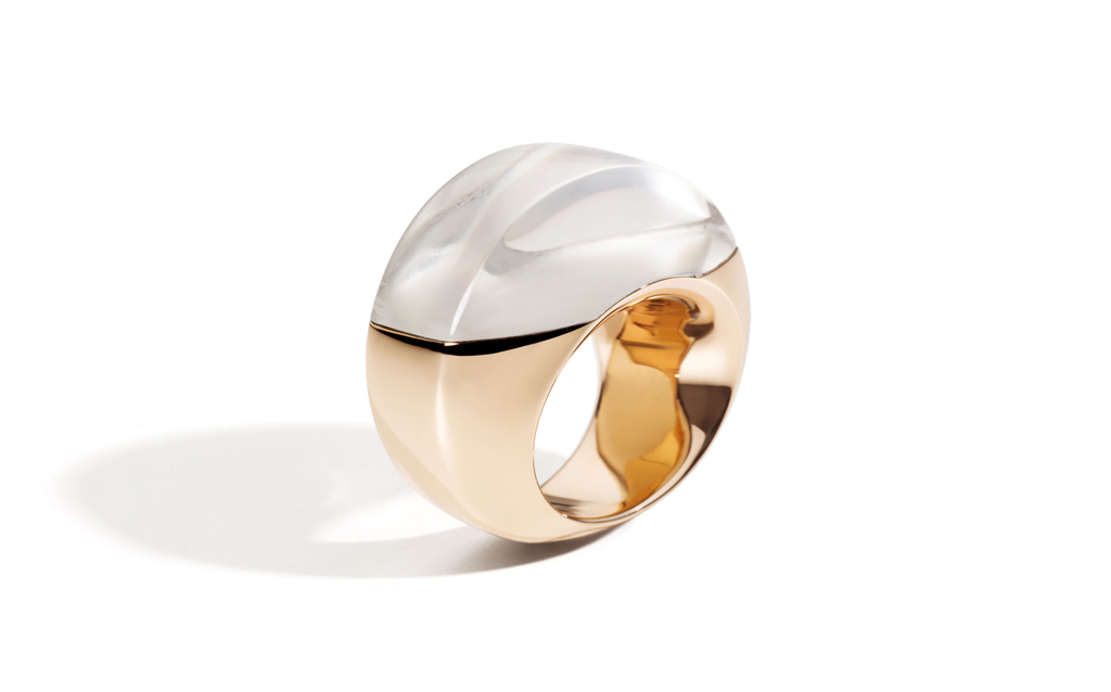 ALADINO ring rose gold white mop rock crystal