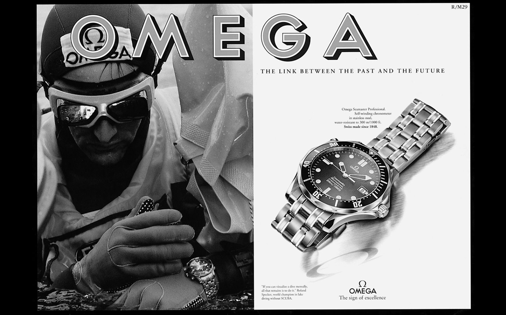 The first OMEGA Seamaster Diver advertisement in 1993