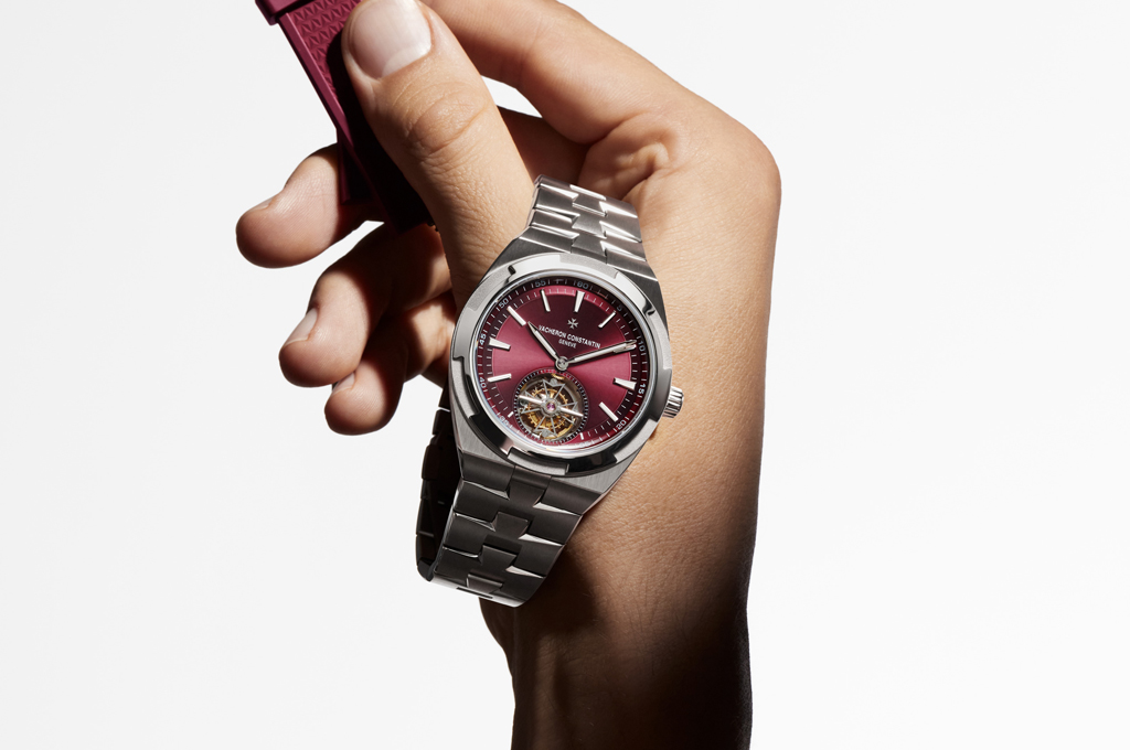 Vacheron Constantin Introduces the Overseas Titanium Tourbillon with Deep Red Dial